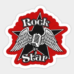 Rock Star - Angel Wins Microphone Sticker